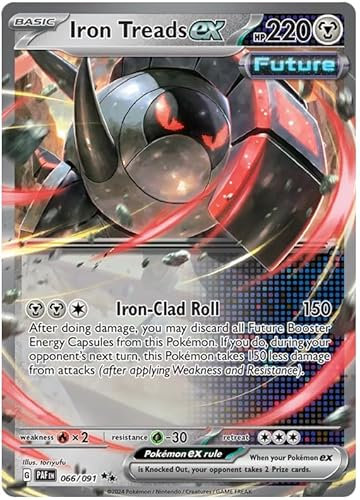 Iron Treads ex 066/091 Double Rare Pokemon Card | Paldean Fates Set | Scarlet & Violet Series | Titan Authenticated