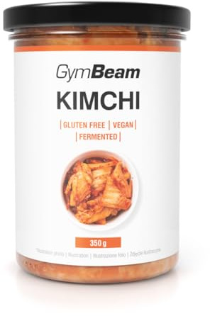 GymBeam Fermentiertes Gemüse Kimchi – Vielseitige Beilage, kalorienarm, zuckerarm, glutenfrei, für Veganer geeignet, perfekt für asiatische Gerichte, Sandwiches, Suppen und Salate (350 g)