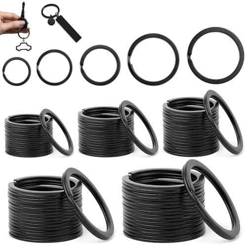 50 Pièces Lot Porte Clé Anneau Inox Porte Clés Spirale 15mm/20mm/25mm/28mm/30mm Anneau Metal, Acier Inoxydable Clé Alliage Anneaux Porte Cléf Detachable Porte Clef pour Voiture, Moto, Maison, Cordons