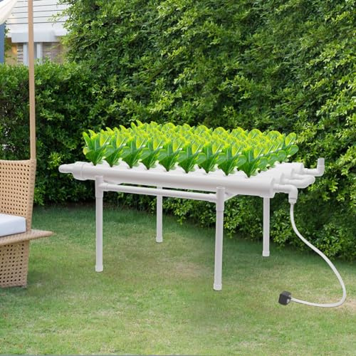 VonVVer Kit de culture hydroponique 36 trous - Système hydroponique avec tuyau hydroponique en PVC - Système de culture de plantes sans terre pour la maison, le balcon, le jardin, les légumes de