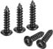 QUARKZMAN 50pcs Tornillos Autorroscantes de Cabeza Hexagonal, M4*16mm Cabeza Redonda Tornillos para Madera Tornillo de Acero al Carbono Tornillos Roscados, Negro