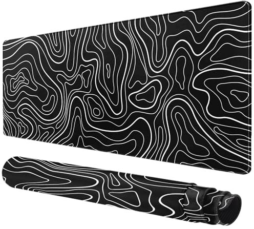 Rcege Großer Mauspad für Schreibtisch - 800x400mm Gaming-Mauspad mit genähten Kanten, Nicht rutschender Unterlage, Schreibtischmatte für Tastatur und Maus