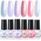 Modelones Nail Polish Set 6 Colors Pearl Glitter Nail Polish Quick Dry Nail Varnish Purple Sliver Nail Polish Manicure DIY Nail Art Salon Home For Women