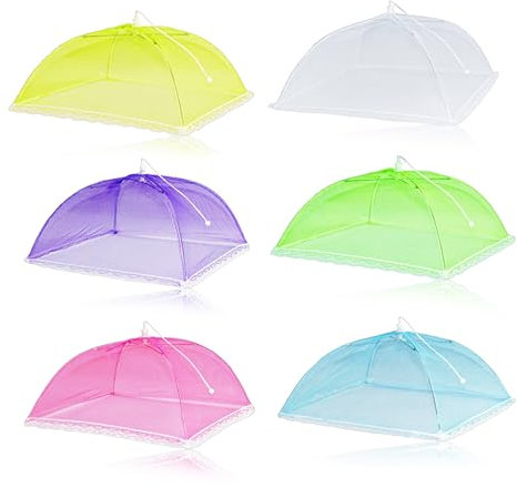 6 PCS Food Cover Mesh Pop Up, Food Umbrella Covers Collapsible Fruit Cake Net Cover Protect Food Tent for Outdoor Picnic BBQ Party, 12inch