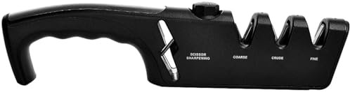 Werkzeuge Zum Schärfen Von Messern – Messerschärfer Mit Griff | 3 Schlitze Tumbler Messerschärfer | Manuelle Messerschärfer | Schnell Anziehbares Multifunktionsgerät Für Küchenschneider, Obstmesser, K