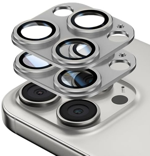 2 Pack for iPhone 16 Pro Max/iPhone 16 Pro Camera Lens Protector,Glass Aluminum alloy & Sapphire Tempered Glass Camera Cover,Strong Adhesion Scratch Resistant Case Friendly Easy to Install (Gray)