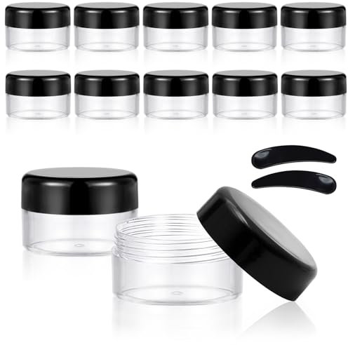 GAUATO 12 Stück Döschen 20ml, Plastik Cremedosen zum Befüllen, Leere Tiegel Transparent Salbendosen, Cremetiegel mit Deckel Mini Dosen Reise Tiegeldosen, für Lippenbalsam, Creme, Kerzen, Kosmetik
