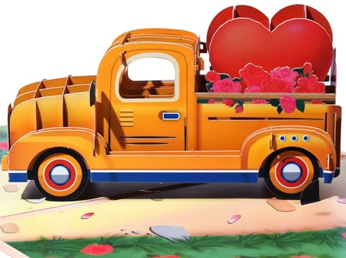 Auto montierte Herzen Pop Up Grußkarten mit leerer Notizkarte und Umschlag, zur Feier von Liebe, Feiertag, Geburtstagen, Jahrestag, Valentinstag, Hochzeit, Urlaubs