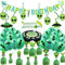 Alien Geburtstag Deko aufblasbares Alien Luftballons Komische Party HAPPY BIRTHDAY Girlande Cake Toppers Sci-Fi Geburtstagsdeko (Ballons+Banner+Kuchendeko+Spiralen)