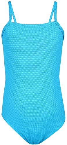 Aquarti Maillot de Bain Fille – Maillot de Bain Une Pièce pour Fille à Bretelles Fines, Jacquard à Pois Turquoise, 170