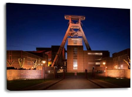 mooments® Leinwandbild vom Ruhrpott Zeche Zollverein I - Leinwand im Hochformat, Ruhrpott-Bild, Leinwand Ruhrpott, Bilder Recklinghausen, Wohnzimmer Bild (60x40cm)