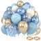 Luftballons Blau Gold, 60 Stück 12 Zoll Konfetti Helium Ballons Blau Beige Gold, Blaue Luftballons Für Geburtstagsdeko Blaue Jungen Mann, Baby Shower, Geburtstag Deko, Babyparty Deko