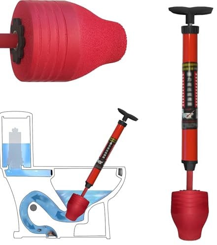 Toilet Unblocker Tools, Toilet Plungers For Unblocking, Drain Plungers For Unblocking, High Pressure Toilet Plunger Set, Heavy-Duty Air Drain Piston Toilet Plunger Toilet Plungers for Unblocking Batht