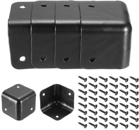 sourcing map 16 Pcs Speaker Cabinet Corners Protector 60x60x48mm Metal Stackable Guard Wrap Angle Case Edge Box Protection with 48 Pcs Installation Screw for Stage DJ Audio Sound Case