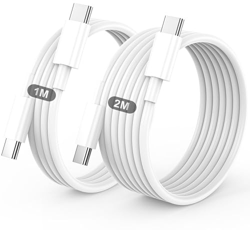 BSTOEM USB C Charger Cable, USB C to USB C 2Pack 1M+2M Lead, Type C Charger | Fast Charging Wire for iPhone 17 16 15 Air Pro Max Pro Plus, for iPad Pro/Air/Mini, for MacBook Air/Pro, for Galaxy S26 (60w)