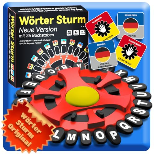 BLOOOK Wörter Sturm Spiel,Brettspiele,Wörterspiel Erwachsene Kinder,Gesellschaftsspiele,Spiel des Jahres,Familienspiel 2-8 Personen,Tabletop Spiele,Partyspiele (Schwarz)