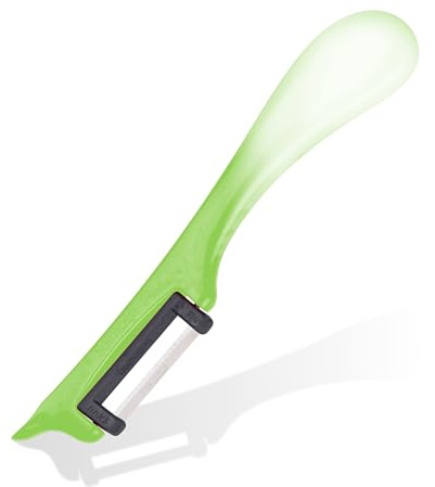 RÖR® Sparschäler Obst-/Gemüseschäler Kunststoffgriff 'Marmol' Hellgrün - Extra scharf, ergonomischer - Obst & Gemüse - Haushalt & Profi - Sparschäler Spargelschäler Solingen Qualität - Made in Germany