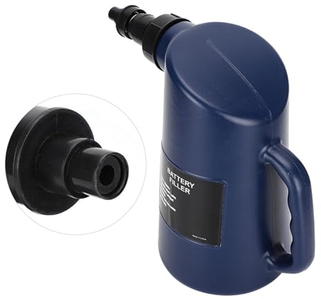 Chiyyak Batterie-Füllflasche, Autobatterie-Füller, 2-Liter-Batterie-Flüssigkeits-Füllwerkzeug, Auto-Krug, Stoppt Überfüllung mit Schnellflussventil für Deep-Cycle-Batterien, Schutz vor