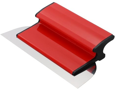 QUARKZMAN Spatule Enduit, 25 cm Couteau à Enduire Z, Lame a Lisser Couteau a Enduire Parfait Liss, spatule de lissage en acier inoxydable pour Mur Plafond Lame d'écrémage Outillage, Rouge