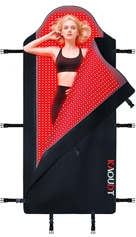 Kaoudt 2026 Medical-Grade TPU Red Light Therapy Mat for Full Body Pain Relief, 72x33 Dual Wavelength Infrared Red Light Blanket with 2600 LEDs for Home Use