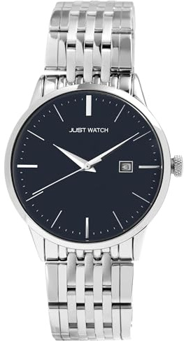 Just Watch Damen Armbanduhr Analog in Silber, Gesamtlänge 23.5 cm, Edelstahlarmband – 3 ATM