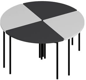 Hanah Home Modern Chequered Coffee Table, White & Anthracite, 90 x 42 x 42 cm | 100% Melamine Coated Particle Board, 18 mm Thick | Stylish & Functional Design for Any Space