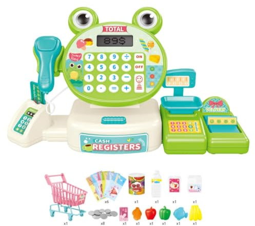 Barnkassa,kassaleksak | Interactive Supermarket Cashier Leksaker | Småbarnskassa, lekset för mataffären, pedagogisk leksak för förskolebarn