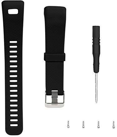 WWEINISITE Armband für Garmin vívosmart HR +, Soft Silikon Ersatzarmband für Garmin vívosmart HR Plus (Schwarz)