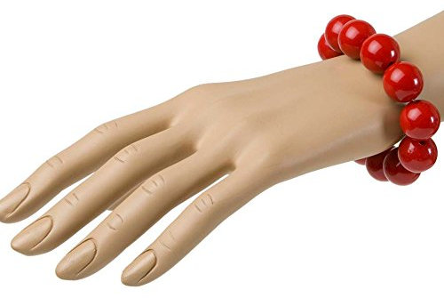 PARTY DISCOUNT Armband, 70er Jahre, Perlen, rot