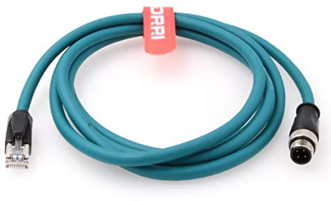 DRRI M12 4-poliger D-Code-Stecker auf RJ45-Ethernet-Stecker, geschirmtes Kabel 1M