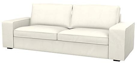 Soferia Sofabezug Kompatibel Mit KIVIK 3er-Bettsofa Sofaüberzug Sofaüberwurf Sofaschoner Cover Einfache Reinigung Allergiefrei Wasserabweisend Majestic Velvet Ecru