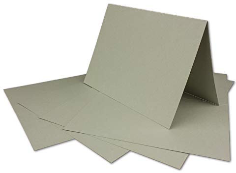 25 DIN A6 Faltkarten Schiefergrau - Karten zum Selbstgestalten 14,8 x 21 cm - Klappkarten mit 160 g/m² - Colours-4-you von Glüxx Agent