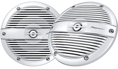Pioneer TS-ME650FC Marinetauglicher 2-Wege Koaxial Lautsprecher (250 W), 16.5 cm, Dauerleistung 75 W, Gitter in Perlmutt-Weiss