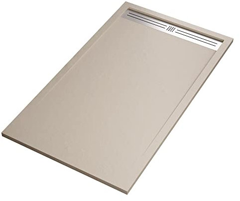 Piatto doccia Crema effetto pietra cemento RELAX in marmoresina OLIMPO DOCCE - Piatto doccia in marmoresina Crema effetto pietra cemento RELAX - 90x200