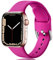 Ouwegaga Kompatibel mit Apple Watch Armband 38mm 40mm 41mm 42mm 44mm 45mm, Weiches Silikon Sport Ersatzband Kompatibel mit iWatch Series 9/8/7/6/5/4/3/2/1/SE/Ultra/Ultra 2, 38mm/40mm/41mm-S/M Rosa