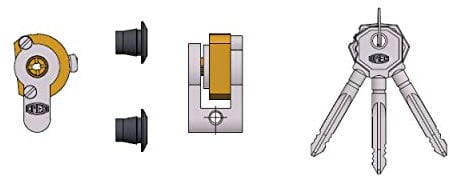 Art. 4052 CILINDRO con chiave a spillo con supporto 3 chiavi 2 borchie - Perni - 6