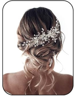 Unicra vigne cheveux mariage fleur accessoire cheveux femme pour femmes et filles (argent)