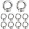 Zasiene 10 Stück M6 Edelstahl Ringmutter Schmiedeauge, Linksgewinde, ISO Metric, Klasse 2B, 16.04 mm, Silber