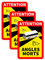 Fahrzeug-Aufkleber - Attention Angle Morts - Frankreich Hinweisschild Angles Morts, für schwere Fahrzeuge LKW oder Bus Warnung vor Totem Winkel (Bus, 3 PCS)