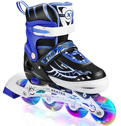 Hikole Inliner für Kinder und Erwachsene, Verstellbare Kinder Inline Skates Rollschuhe mit Allen Leuchtenden Rädern, Inliner Skates Klingen für Anfänger Jungen Mädchen Herren Damen, L(39-42)