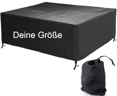 Abdeckung für Gartenmöbel nach Maß Atmungsaktiv Tisch und Stühle Abweisende Winddichte Schutzhülle Gartentisch Abdeckhaube Gartentischabdeckung alle Größen Maßanfertigung [131]