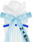 alles-meine.de GmbH große Schleife für Schultüten - hell blau - incl. Name/Text - 17 cm breit u. 31 cm lang - mit edlen Satin Bändern - für Geschenke und Zuckertüten - Gesc..