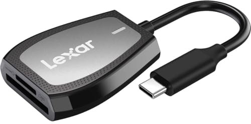 Lexar Professional USB 3.2 Type-C Dual-Slot Reader, Supports SD and microSD UHS-II Cards, Up To 312MB/s Read (LRW470U-RNHNU)
