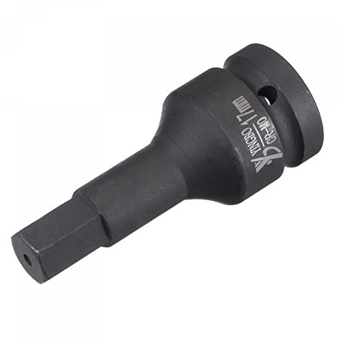 sourcing map 17mm Impact Hex Bit Socket, 3/4 Drive 98mm Length High Carbon Steel Metric Sizes
