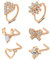 Mayhoop Nasenpiercing Nasenring Piercing Nasenstecker 20G Chirurgenstahl mit Herz Blume Schmetterling Geweih CZ Nasenpiercing Ring Stecker 6 Stück für Damen Herren Rosegold