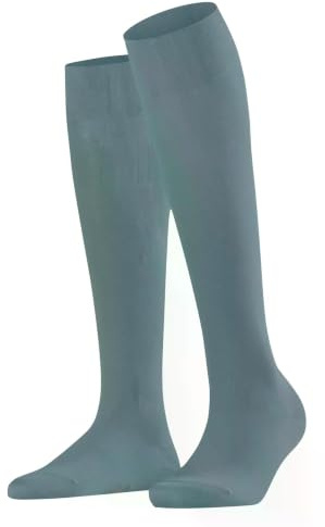 FALKE Women's Cotton Touch Knee-High Socks Breathable Extra-Soft On Skin Long Plain Elegant excellent Colours Flat Seam In The Toe Area For Dress Casual Business Looks 1 Pair