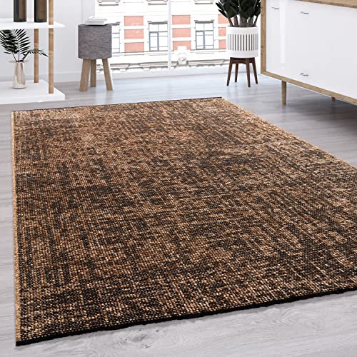 Paco Home Teppich Wohnzimmer Schlafzimmer Flachgewebe Modern Sisal Muster Pastell Einfarbig Fransen, Grösse:80x150 cm, Farbe:Beige