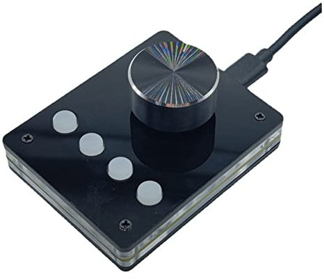 Tweovnai Programmierbarer Multimedia-Knopf, USB, personalisierbar, Lautstärkeregler für Mini-Makro (kleiner weißer Knopf)