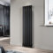 ELEGANT 1600 x 408 mm Black Vertical Radiator Tall Upright Single Flat Panel Radiator Modern Column Designer Central Heating Rad