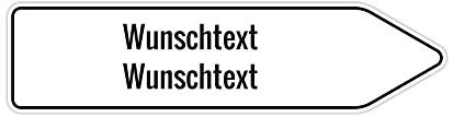 PrintPlanet® Pfeilwegweiser mit eigenem Text personalisiert - Kunststoffplatte 10 mm - Verschiedene Größen - Layout 10